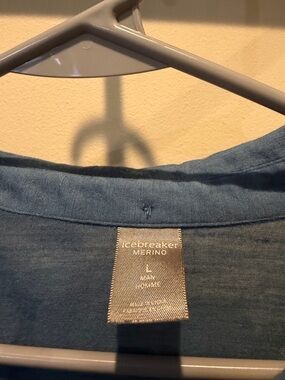 Icebreaker Merino Heathered Slate Blue Crew Tee